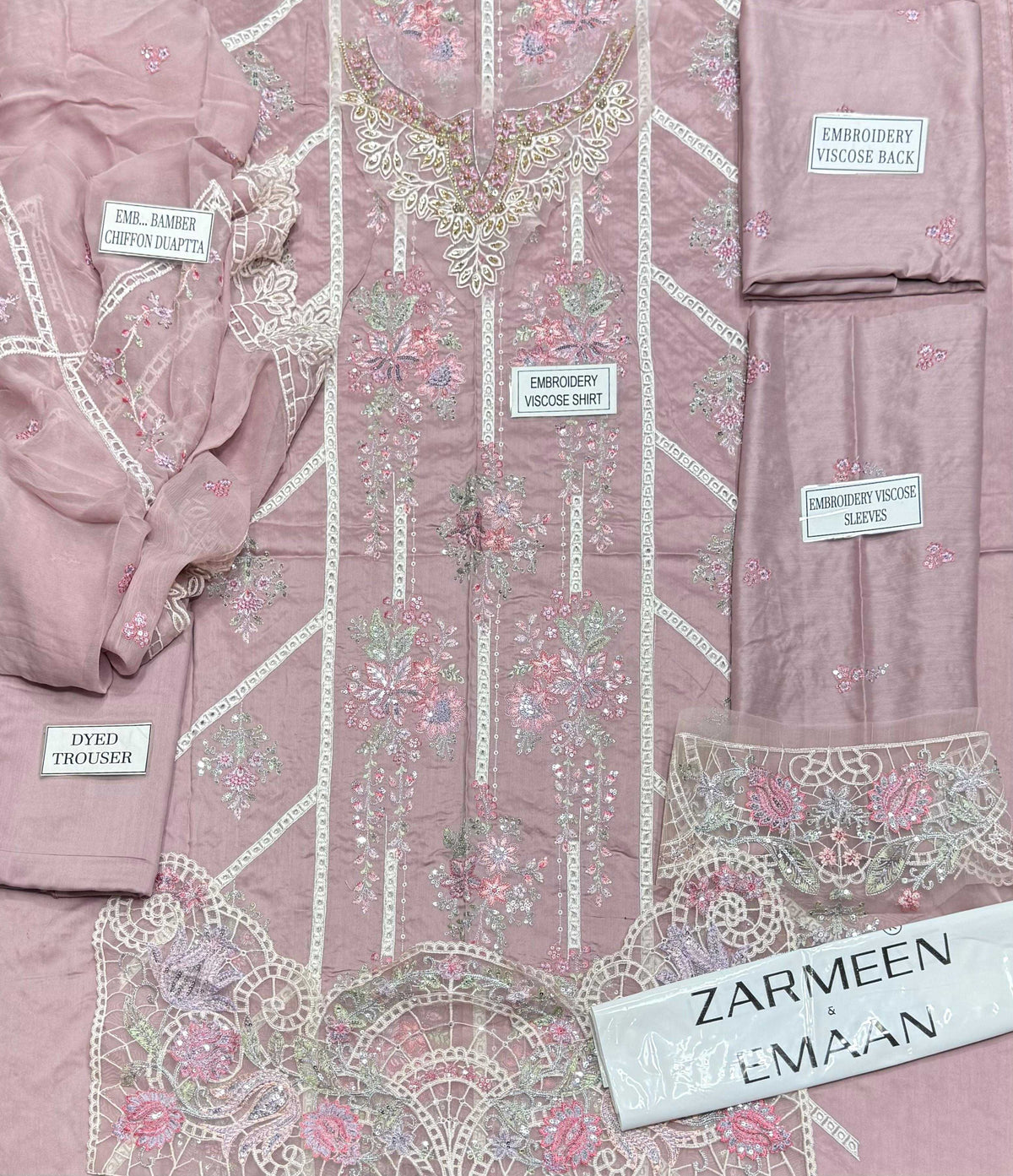 Luxury Embroidered 3-Piece Viscose Suit