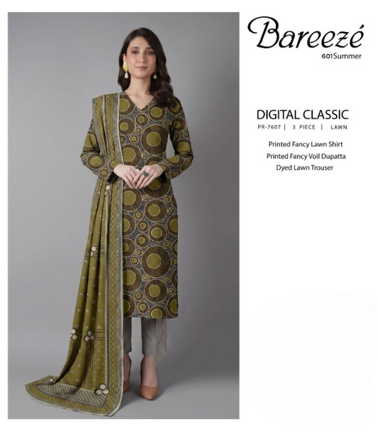 Bareeze Digital Classic 3-Piece Printed Lawn Suit