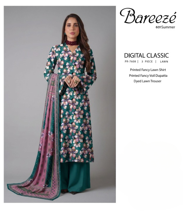 Elegant Floral 3-Piece Lawn Suit