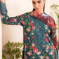 Luxury Emerald Green Floral Printed 3-Piece Lawn Suit