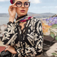 Luxury Black & Beige Botanical Printed 3-Piece Lawn Suit