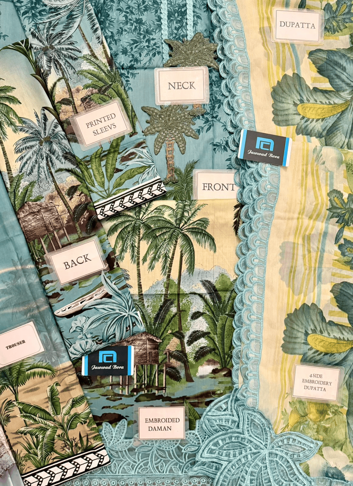 Elegant Mint Green Printed 3-Piece Lawn Suit