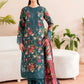 Luxury Emerald Green Floral Printed 3-Piece Lawn Suit