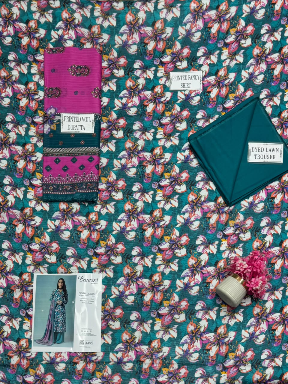 Elegant Floral 3-Piece Lawn Suit